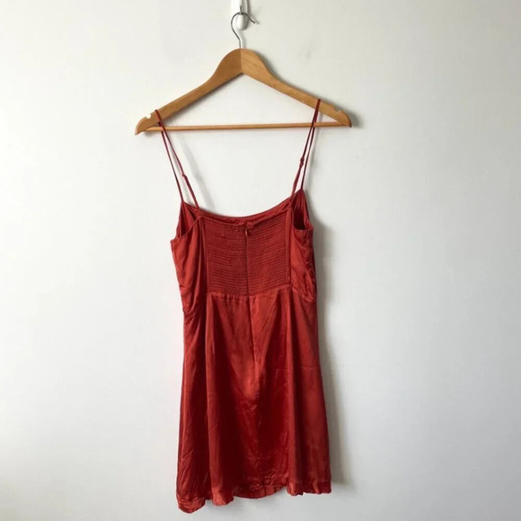 Aritzia Wilfred Skye Mini Dress Sinopia Rust Burnt Orange Red  Size 8 - Picture 7 of 11
